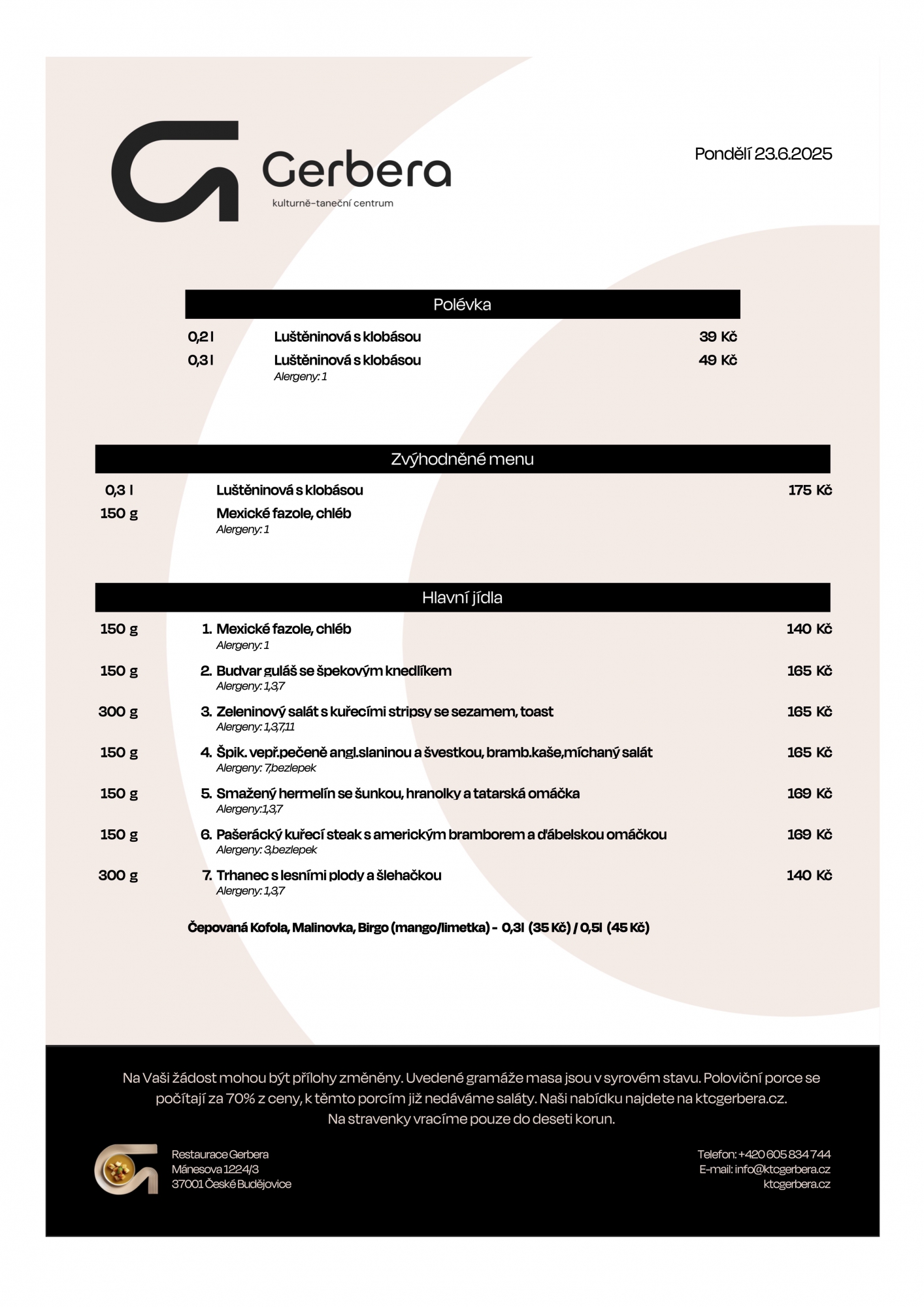poledni menu