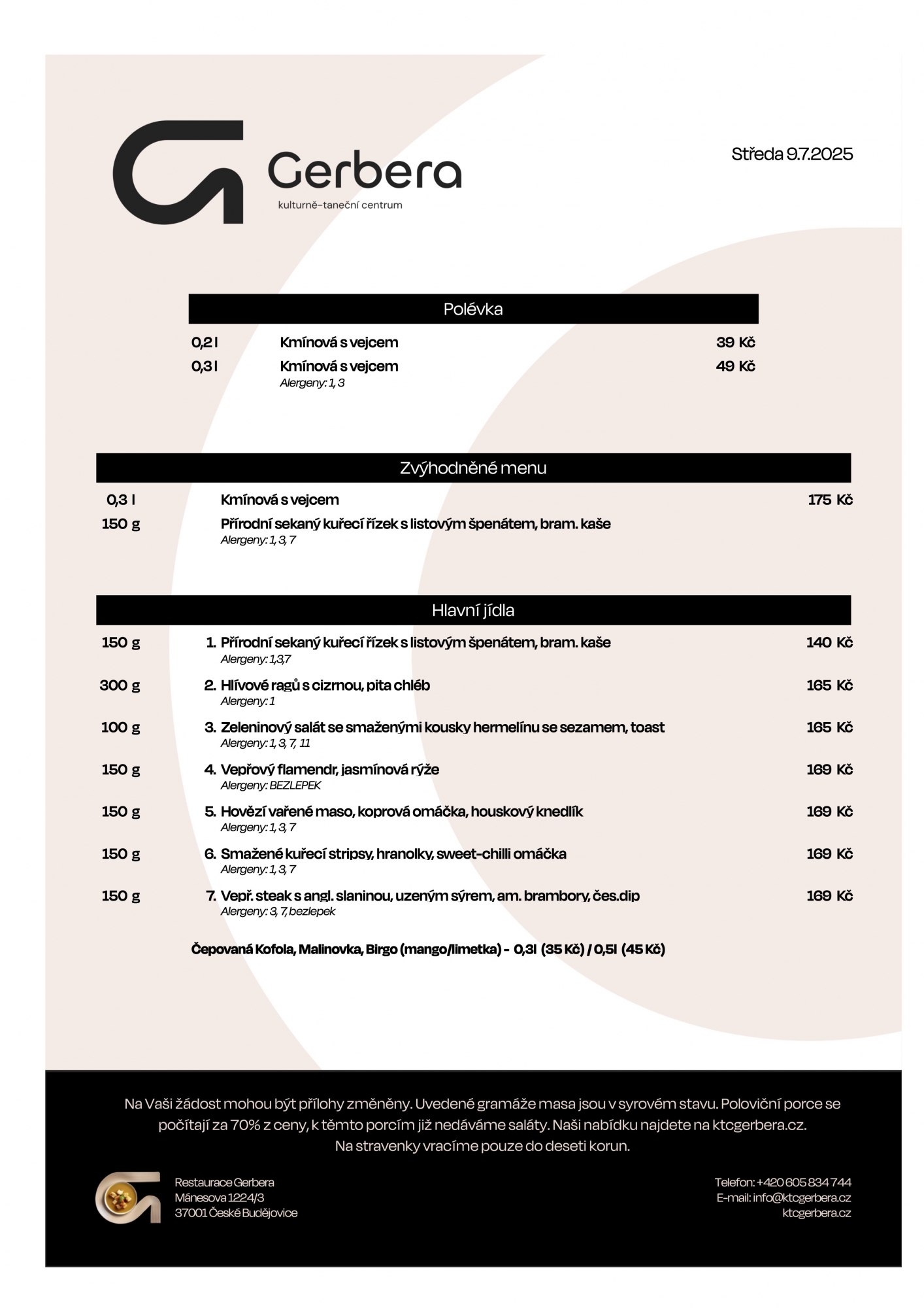 poledni menu