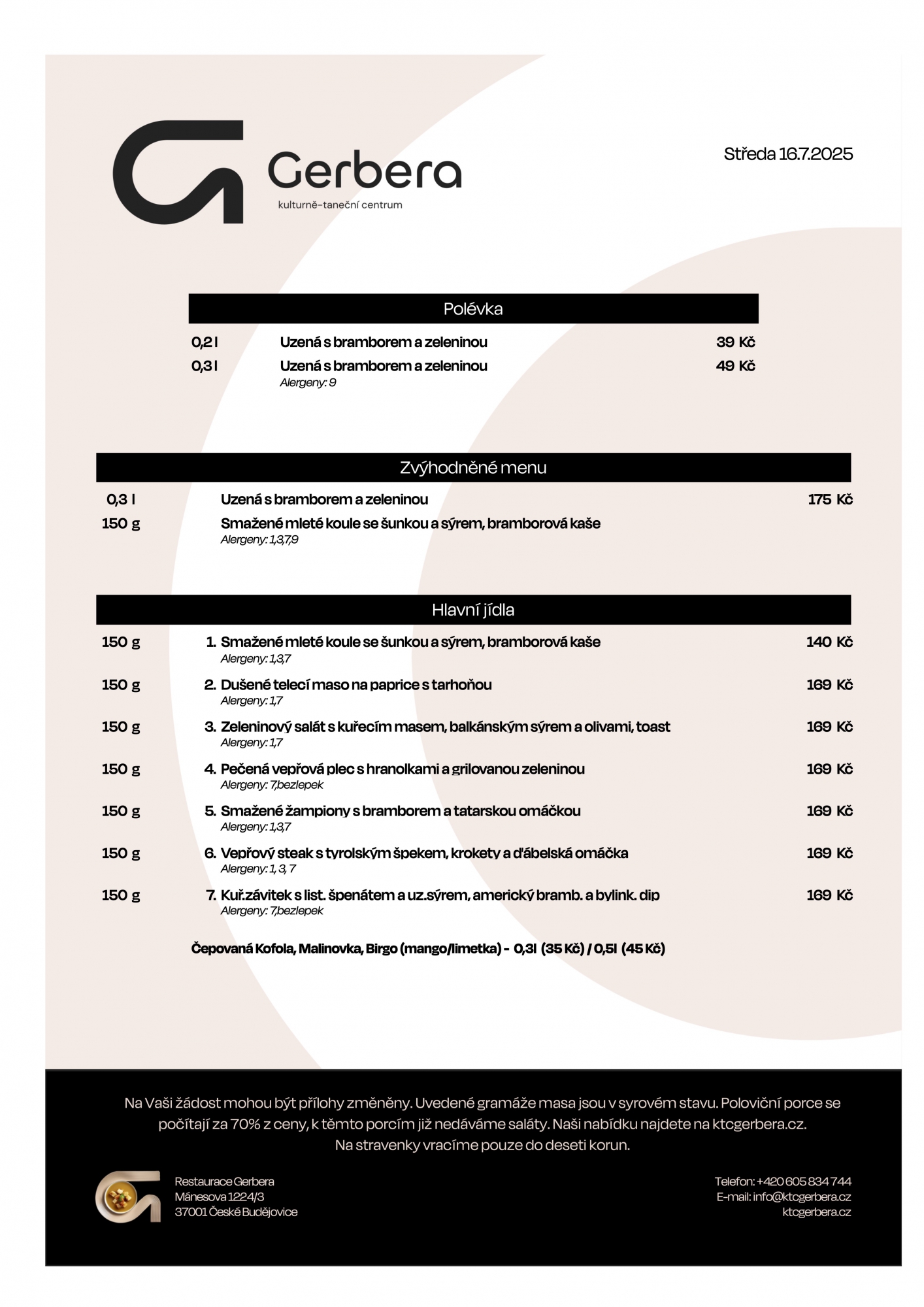 poledni menu