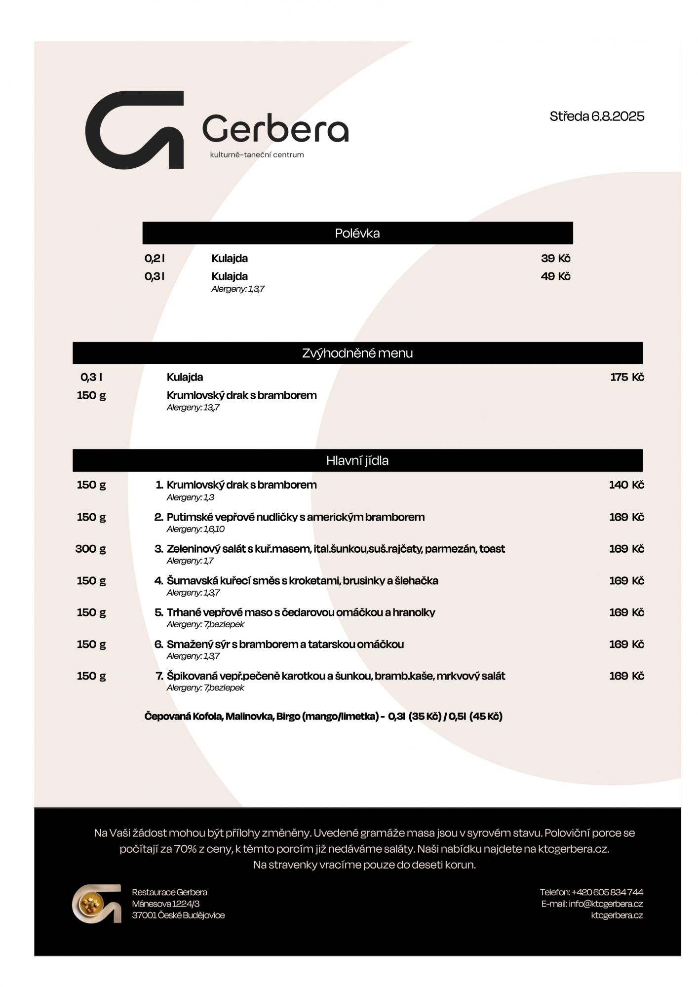 poledni menu