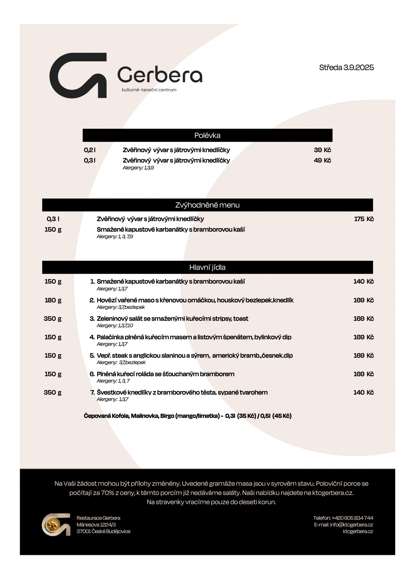 poledni menu