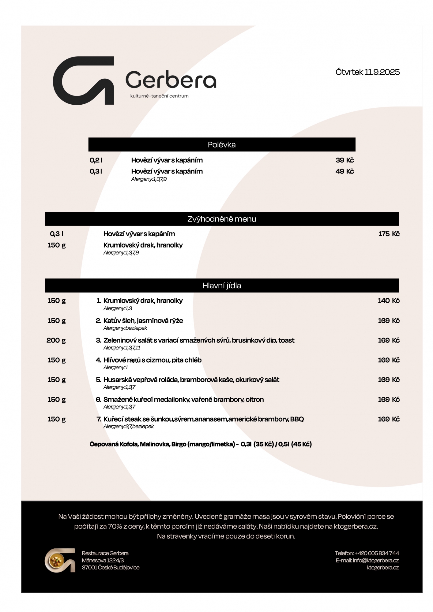 poledni menu