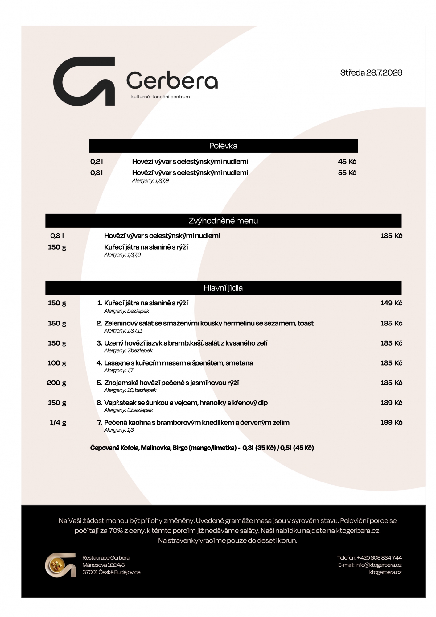 poledni menu