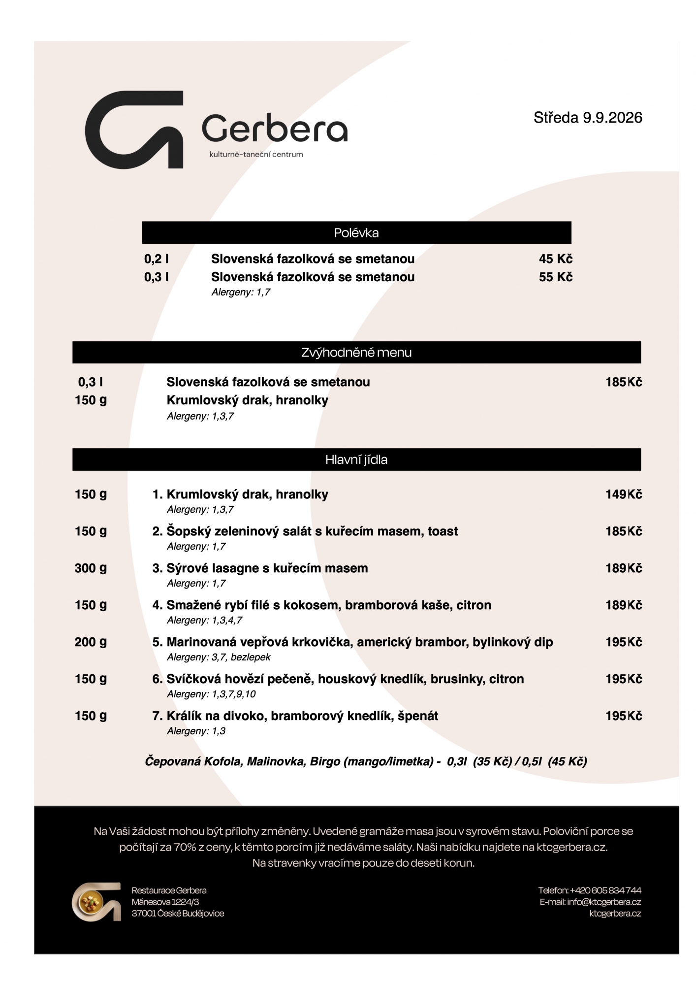 poledni menu